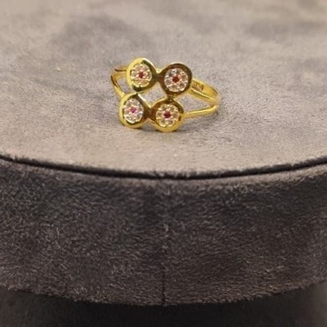 22kt gold wheel pattern ring by 