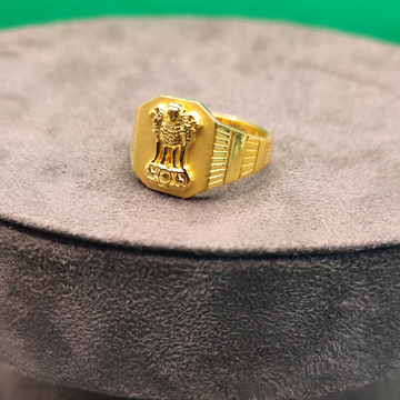 916 gold Ashok stambh fancy gents ring by 