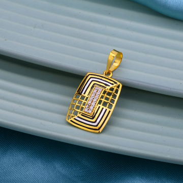 22K Gold Rectangle Shape Pendant by 