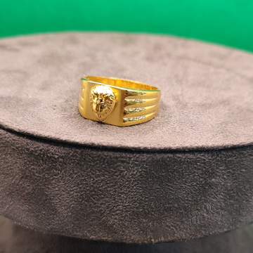 916 gold lion gents ring by 