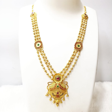 22K Gold Rajwadi Design Necklace Set by 