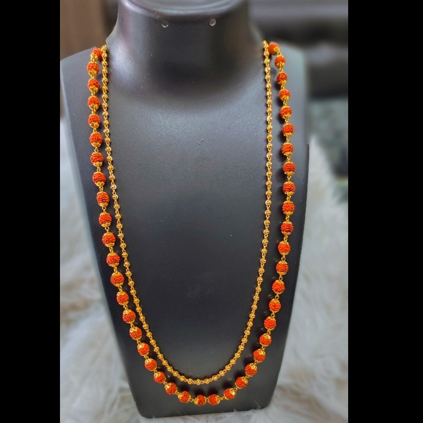 22 carat 916 fancy rudraksha vrtical mala