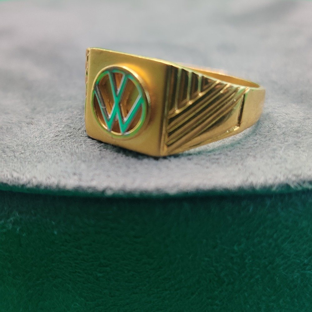 Plain Gold With Logo Design Ring