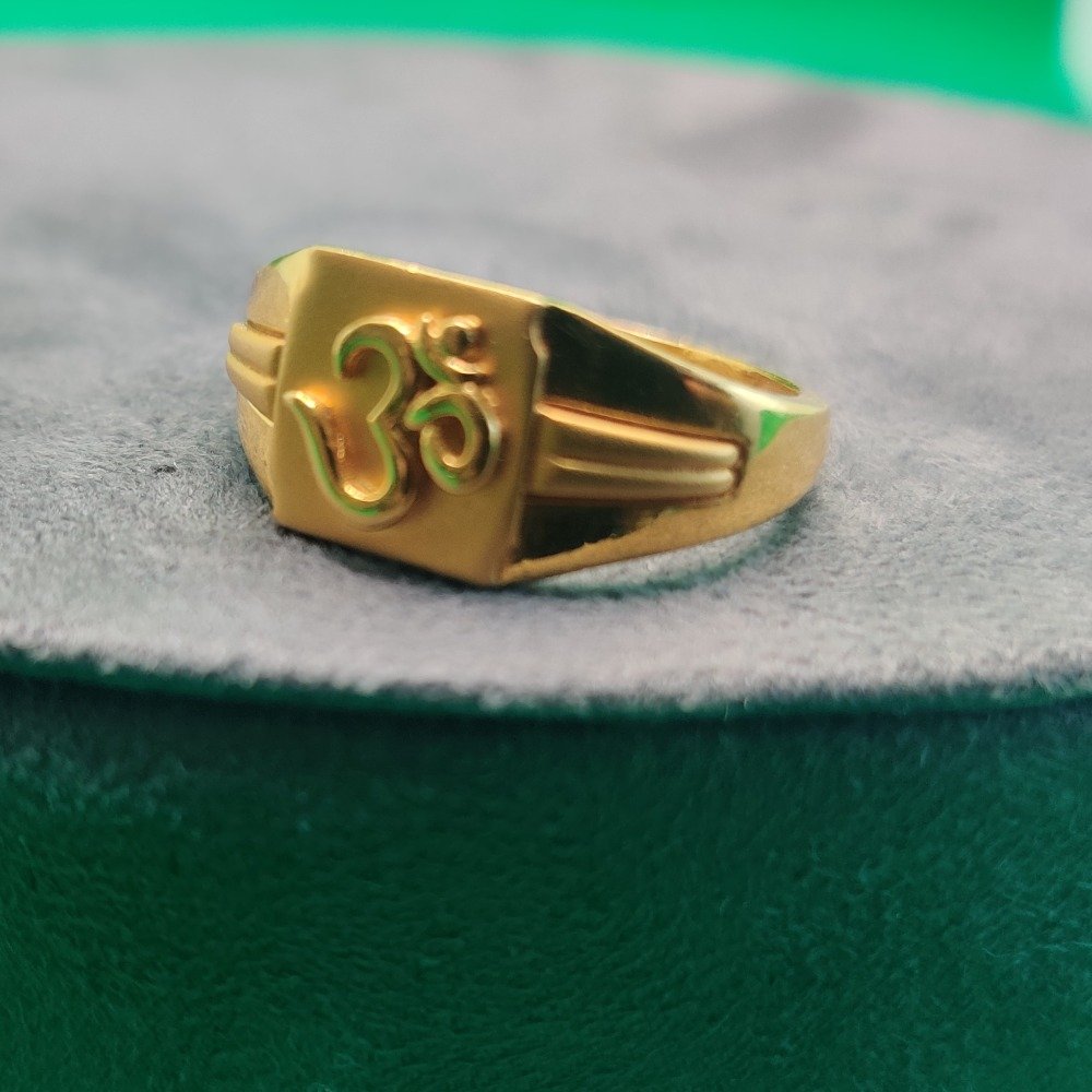 22k Gold Om Ring For Mens