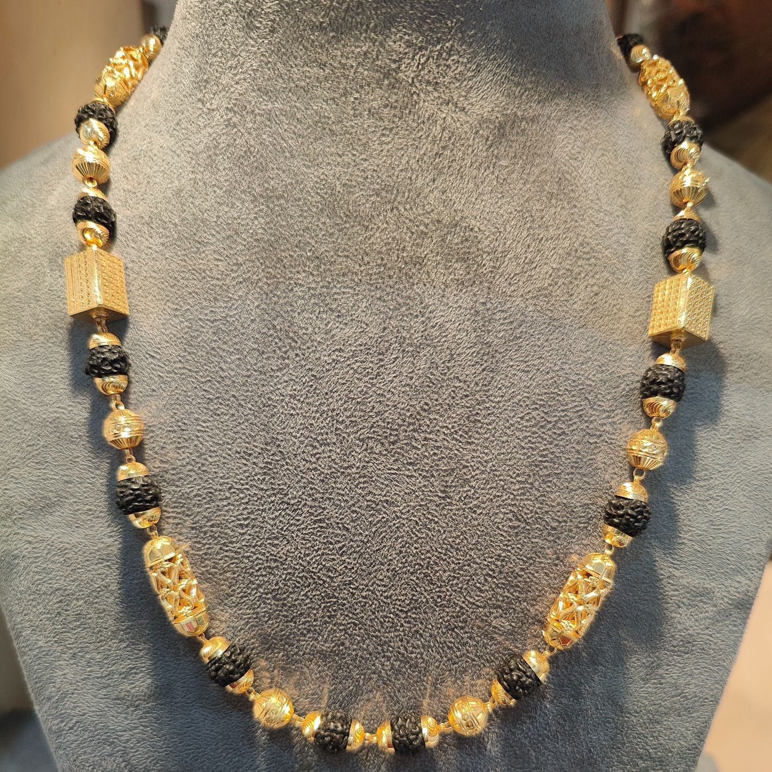 916 Gold Fancy Rudraksh Chain