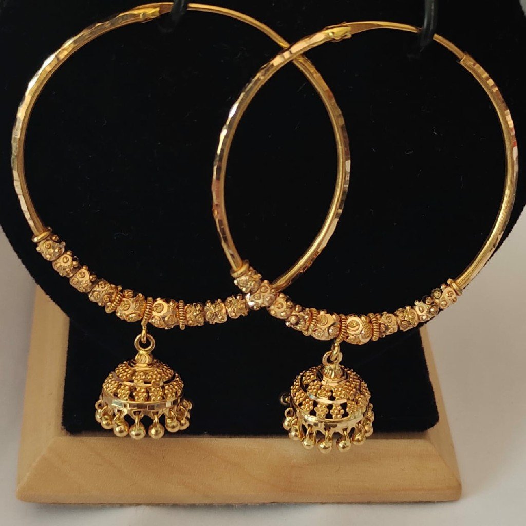 EC Gold Plated Latest Fancy Stylish Zircon Bali Earrings For Women and Girls